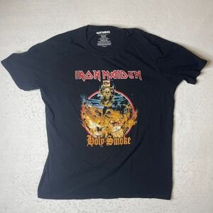 Iron Maiden Holy Smoke Black T Shirt 2XL 2020 Tour‎ Band Tee